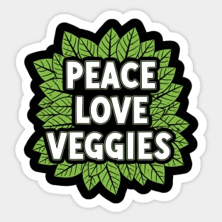 Peace Love Veggies Sticker